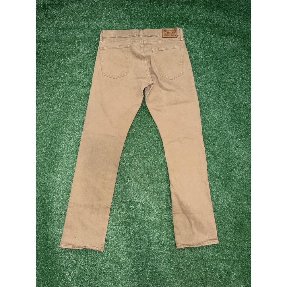 Polo Ralph Lauren Jeans Mens 32x32 Brown Tan Denim Varick Slim Straight - Picture 5 of 6